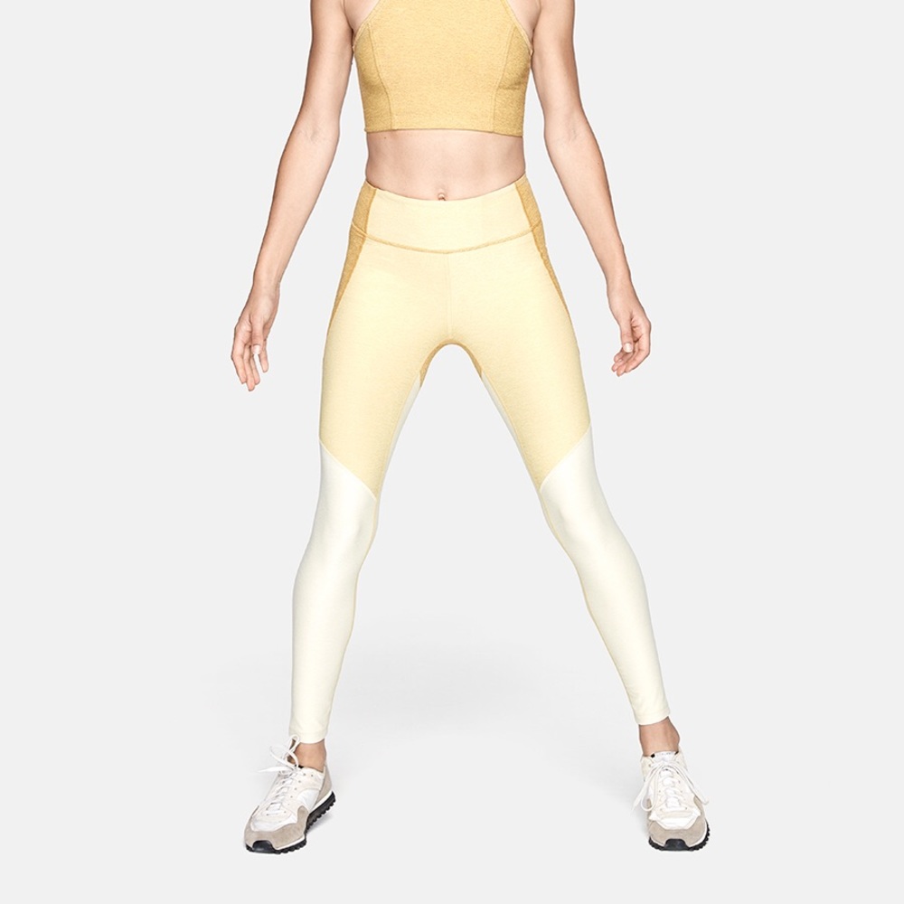 Outdoor Voices 7/8 Tri-Tone Yellow Leggings S